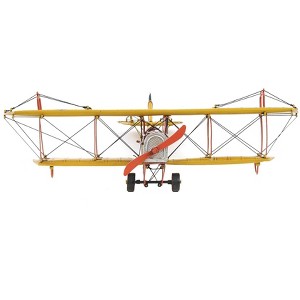 HomeRoots 4" Yellow Metal Hand Painted Model Airplane Tabletop Sculpture - 1 of 4