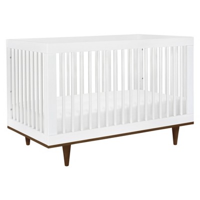 Baby Mod Marley 3-in-1 Convertible Crib, Greenguard Gold Certified - White and Walnut