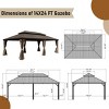 14 x 24 FT Hardtop Outdoor Gazebo with Curtains, Double Roof Garden Pavilion, Sturdy Aluminum Frame Gazebo for Patio or Garden-Maison Boucle - 2 of 4