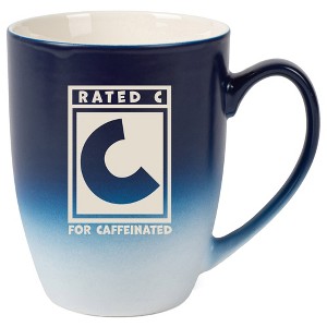 100 North Video Game 10 Ounce Navy Blue and White Two Toned Ombre, Comfortably Fits Your Hands, Ceramic Tea Coffee Cup Mug, Rated C For Caffeinated - 1 of 1