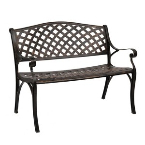 Karl Home | 40.5-Inch Bronze-Colored Cast Aluminum Outdoor Bench - 1 of 4