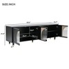VYNXARIA Contemporary TV Stand with Adjustable Shelves for TVs Up to 78in, Stylish Media Console with Gold Handles and Arch Fluted Glass Doors, Black - 3 of 4