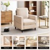 Aukfa Mid-Century Modern Linen Armchair w/ Double Side Pockets - Comfortable Padded Reading Accent Chair for Living Room, Bedroom & Office - 4 of 4