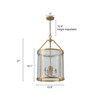 LLHZSY 4-Light Farmhouse Lantern Glass Pendant Chandelier With Water Ripple Glass - Black/Gold - 3 of 4