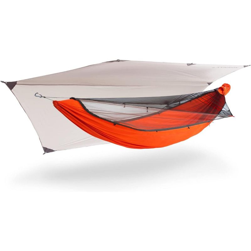 Kammok Mantis UL Ultralight Backpacking All-Season Hammock Tent with Mosquito Net, Rainfly, Nylon, Portable | 1-Person | Ember Orange, 1 of 9