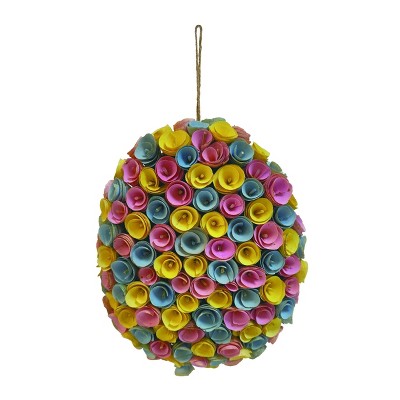 Transpac Foam 14.57" Multicolored Easter Egg Hanging Wreath