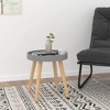 vidaXL Scandinavian Design Side Table in Gray – Engineered & Solid Pinewood Bedside or Coffee Table – Moisture Resistant, Easy Assembly - 2 of 4