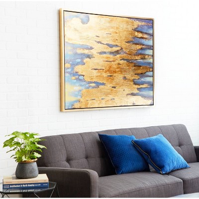 Canvas Abstract Framed Wall Art With Gold Frame Brown - Olivia & May ...