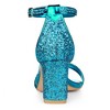 Allegra K Women's Glitter Square Toe Ankle Buckle Strap Chunky Heels Sandals - 3 of 4
