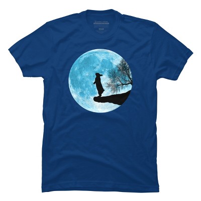 Men's Design By Humans Moon Bunny By Maryedenoa T-shirt - Royal - Large ...