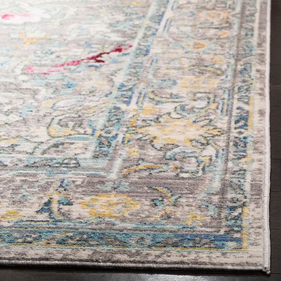 Mystique Gray and Multicolor Abstract Synthetic Area Rug