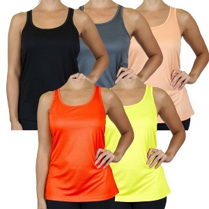 Galaxy By Harvic Women's Moisture Wicking Racerback Tank-5 Pack - 1 of 4