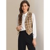 INSPIRE CHIC Women's Plaid Vintage Notched Lapel Collar Single Breasted Waistcoat Vest - 2 of 4