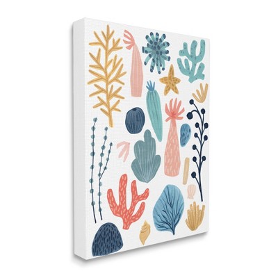 Stupell Industries Coral Reef Ocean Life Playful Pastel Sea Plants