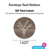 Big Dot of Happiness Rustic Wedding Envelope Seal Stickers, Round Circle Stickers to Seal Cards, Envelope Seals - 120 Count - 3 of 4