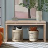 LIVAREEmlen 60'' Antique Natural Farmhouse Console Table Retro Wooden Entryway Table with Double Board Suspension Design Sofa Table for Living Room - 4 of 4