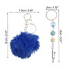 Unique Bargains Beaded Card Grabber Keychain with Pom Ball Blue - 4 of 4