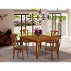 HomeStock 5-Pc Square Saddle Brown Finish Solid Wood Top Dining table with 4 Chairs - 2 of 4