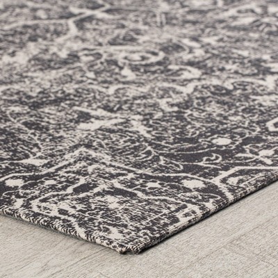 La Cienega Black and White Rectangular Office Chair Mat