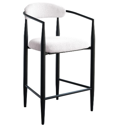 NicBex Set of 2 Bar Stools for Kitchen Island,Modern Counter Bar Stools with Metal Frame,Bar Chairs for Dining Rooms,Kitchens Islands,Black/White