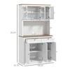 Mshliw 71" Tall Kitchen Pantry Cabinet with Microwave Stand, Freestanding Buffet Hutch with Glass Doors, 2 Drawers, 6 Doors and Adjustable Shelves - 4 of 4