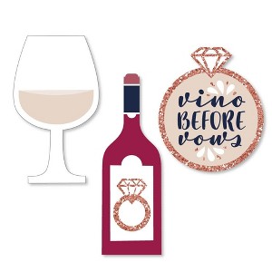 Big Dot of Happiness Vino Before Vows - DIY Shaped Winery Bridal Shower or Bachelorette Party Cut-Outs - 24 Count - 1 of 4