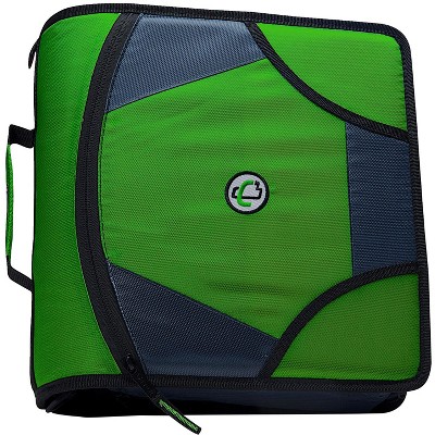 Case-it Zipper Binder with 5 Tab Files, D-Ring, 4 Inches, Green