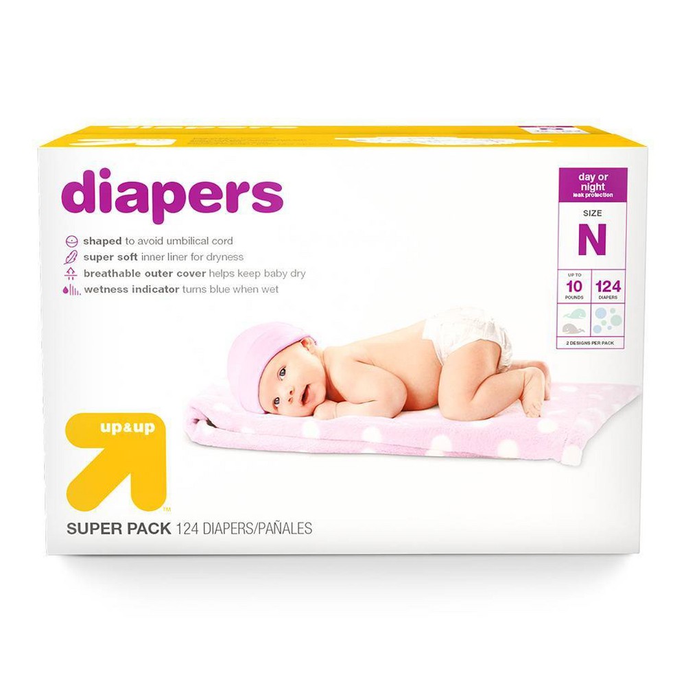 Diapers Super Pack Size Newborn - 124ct - up & up