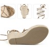BLISSFUL STEP Women's Snake Print Open Toe Lace Up Wedge Sandals - 3 of 3