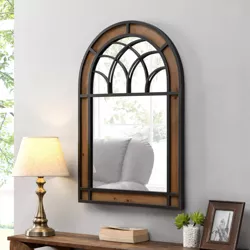 Hemmingway Arch Decorative Wall Mirror Brown - FirsTime