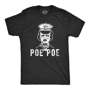 Mens Poe Poe T Shirt Funny Policeman Edgar Allan Poe Author Books Graphic Tee - Crazy Dog Men's T Shirt - 1 of 4