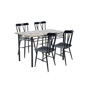 Boraam 5pc Gareth Dining Set Black/Tan - 1 of 4