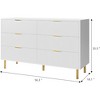 Modern 6 Drawer Dresser for Bedroom with Gold Handle and Large Drawer - 2 of 4