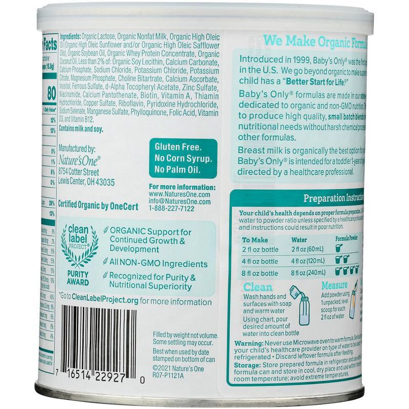 Baby's Only Organic Gentle Dairy Toddler Formula With Whey Protein - Case of 6/12.7 oz, 3 of 8