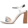 Journee Collection Womens Dianne Tru Comfort Foam Open Square Toe Stacked Heel Sandals Silver 7.5 - 2 of 4