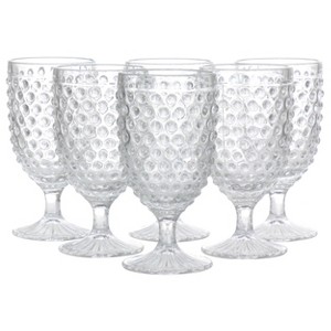 Gibson 6 Piece 14.2 Ounce Clear Glass Hobnail Goblet Drinkware Set - 1 of 4