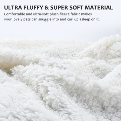 Large Blue Sherpa Fleece Reversible Pet Blanket, 60x50 inches