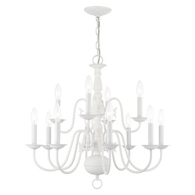Livex Lighting Williamsburgh 12 - Light Chandelier in  White