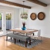 LNC Quaint 3-Light 15.5" Farmhouse Lantern Small Chandelier, Antique Bronze and Distressed White Wood - 4 of 4