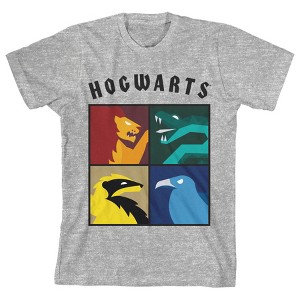 Harry Potter Hogwarts Mascot Art Youth Athletic Heather T-shirt - 1 of 2