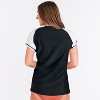 Calypsa Women's Plus Size Loose Fit Short Sleeve UPF 50+ Adele Swim Top - 2 of 3