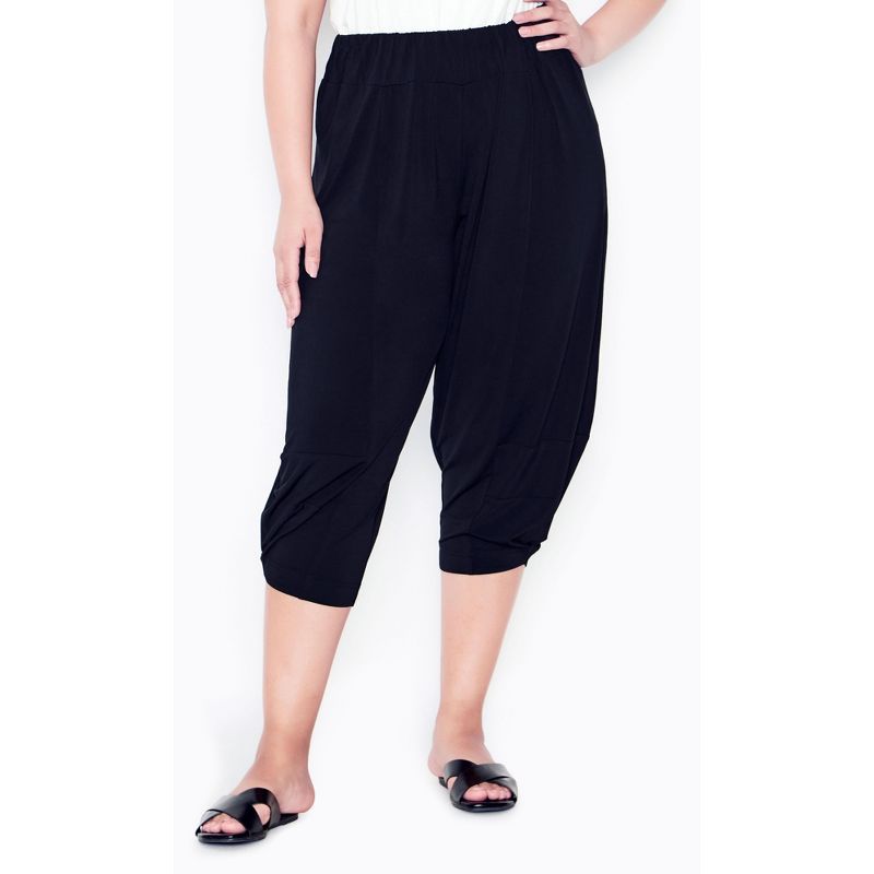 Women's Plus Size Kenzie Drape Pant - black | AVENUE, 2 of 8