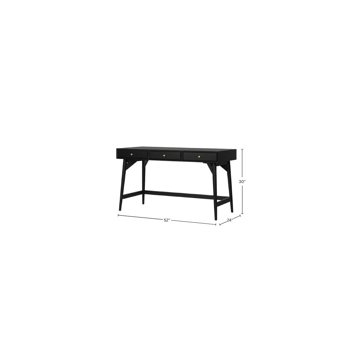 Flynn Large Mid-Century Desk in Black | Alpine Furniture - thumbnail 8