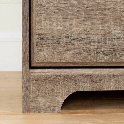 South Shore Weathered Oak L-Shaped Corner Desk with Hutch