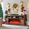 SinCiDo Fireplace TV Stand for 85" TV, w/ Sliding Barn Doors, Remote Control Adjustable 3D Fireworks and LED Lamp, w/ 42" Electric Fireplace TV Stand - 2 of 4
