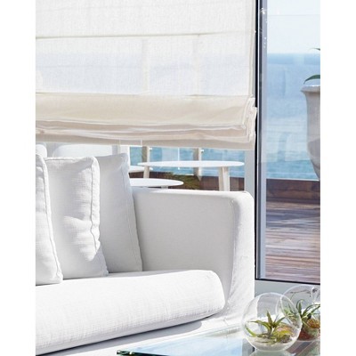 Pacific White Cordless Semi-Sheer Fabric Roman Shade 29" x 64"