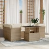 vidaXL 7 Piece Patio Sofa Set with Cushions Beige and Cream Poly Rattan - 2 of 4