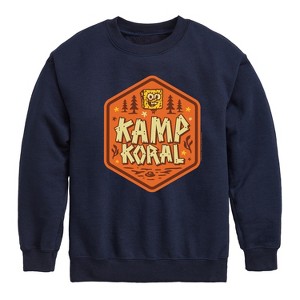 Boys' - SpongeBob SquarePants - Kamp Koral Kamp Koral Badge Graphic Long Sleeve Fleece Sweatshirt - 1 of 4