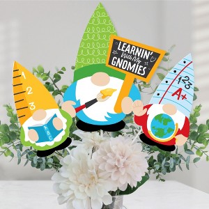 Big Dot of Happiness School Gnomes - Teacher and Classroom Decorations Centerpiece Sticks - Table Toppers - Set of 15 - 1 of 4