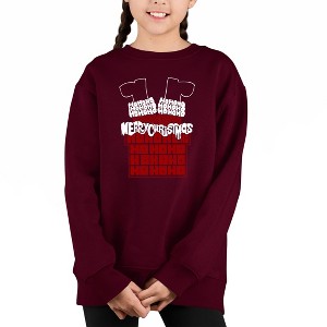 LA Pop Art Chimney Santa - Girl's Word Art Crewneck Sweatshirt - 1 of 4